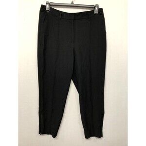 WHBM Women Relaxed Ankle Chino Pants Size 14 Black Polyester B291 -12